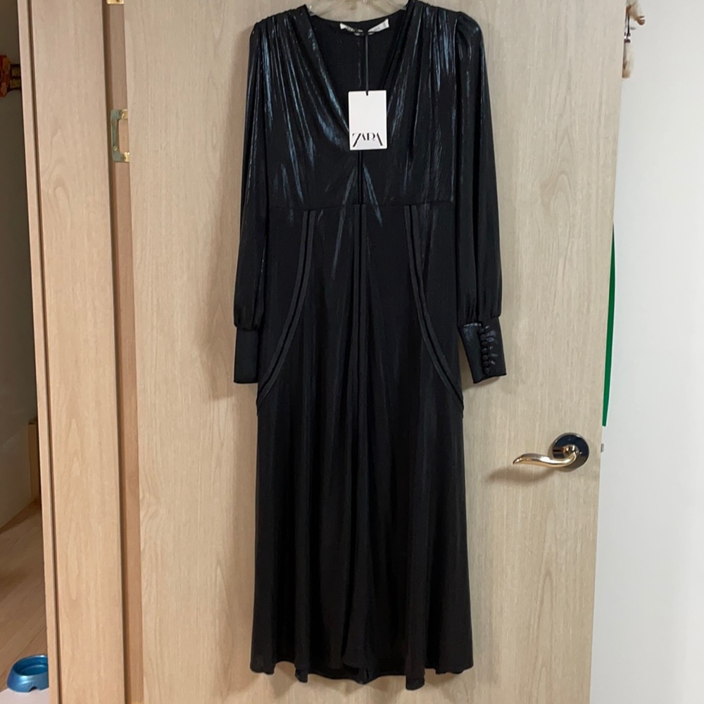 Zara Black Long Sleeve Dress